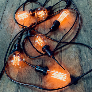 Festoon Guys Set with Edison ST64 & G80 Bulbs